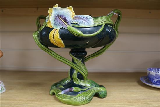 An Austrian Art Nouveau pottery centrepiece bowl